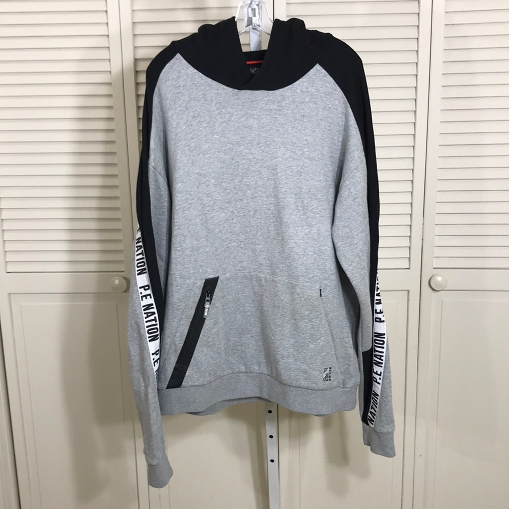 P.E Nation Unisex Hoodie with Kangaroo Pockets with Zips Large